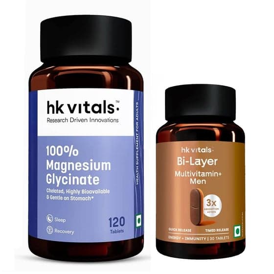100% Magnesium Glycinate 120 Tabs and Multivitamin+ Men 30 Tabs Combo
