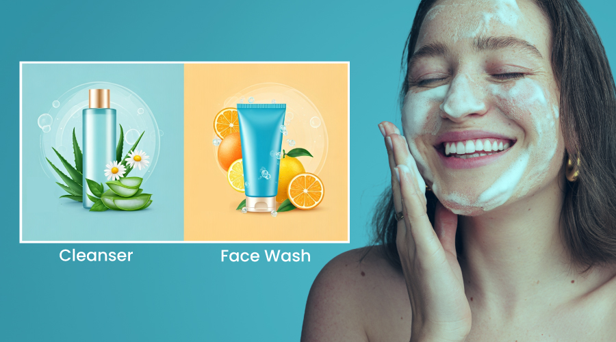 Difference between cleanser and face wash