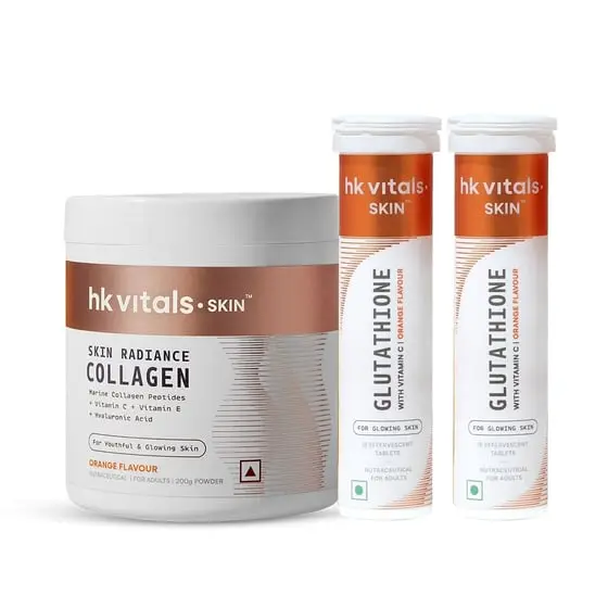 Skin Radiance Collagen 200 g and Glutathione Effervescent with Vitamin C 30 Tabs Combo